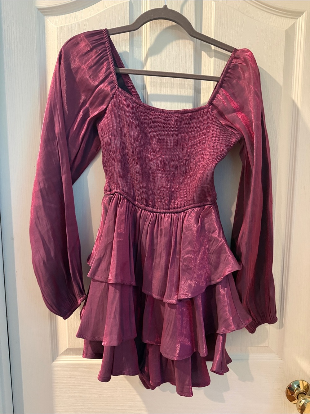 Entro Plum Tiered Ruffle romper